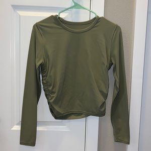 Lululemon Long Sleeve Cropped Workout Shirt with Scrunching on Sides
